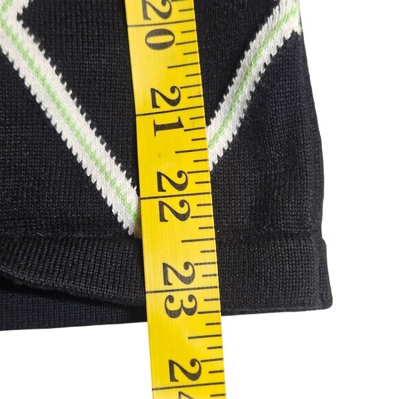 Fairway & Greene Women’s Argyle M Pima Cotton Cardigan Black Minimalist Retro - Picture 10 of 11